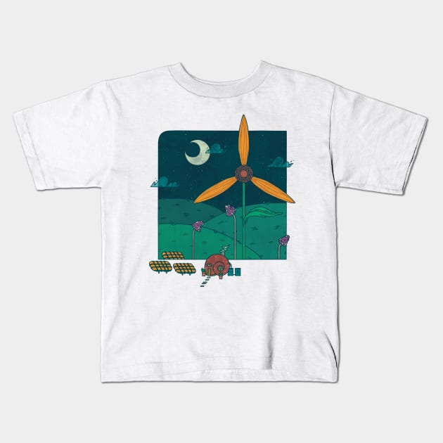 Green Living Kids T-Shirt by againstbound